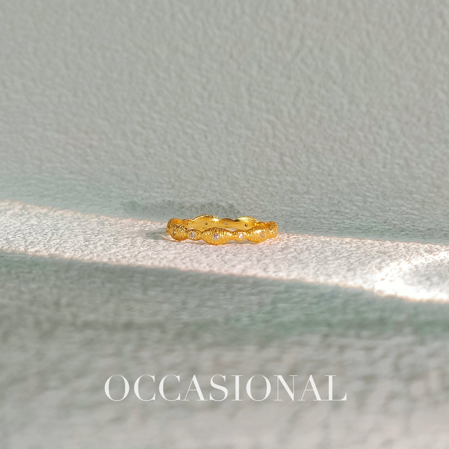 Wave Shape Simple Ring S925 Silver Gold Plated-Sunlight