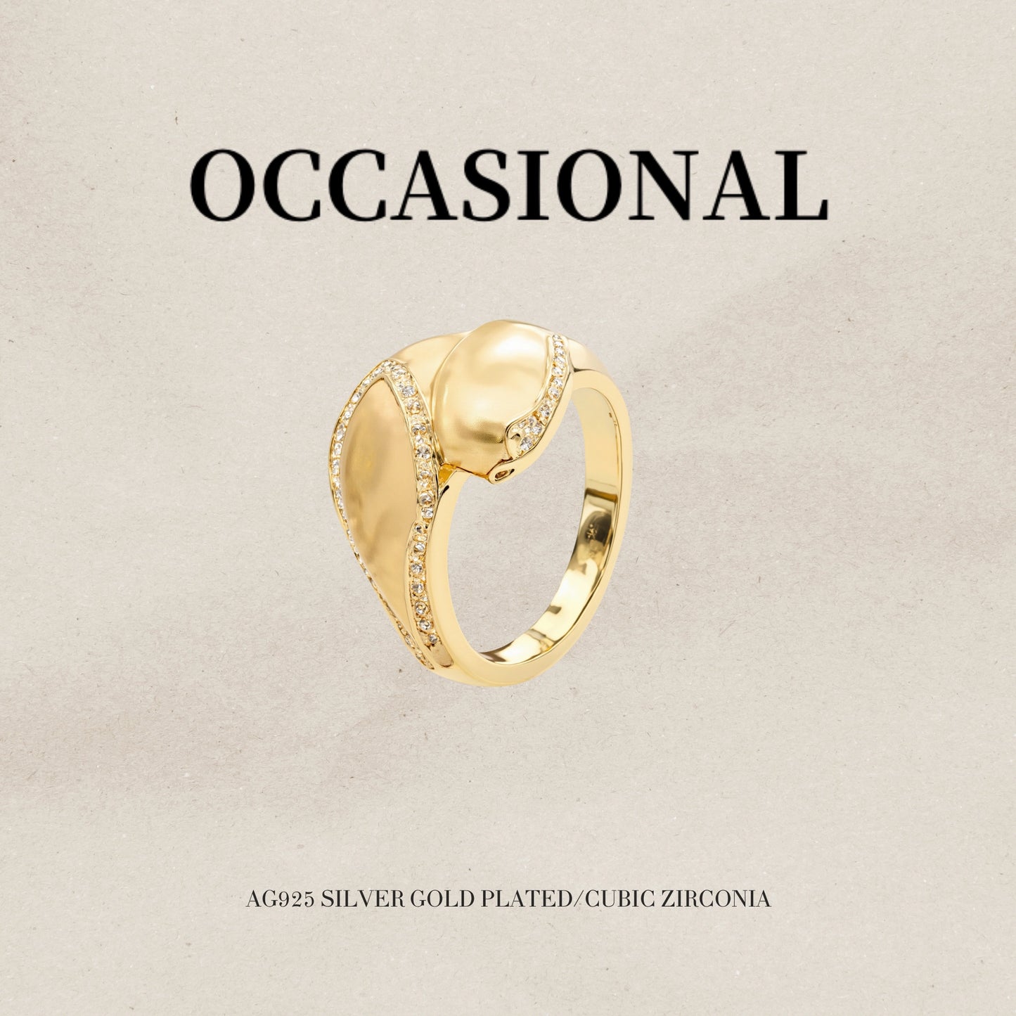 Brushed Embrace Ring - Spear and Shield