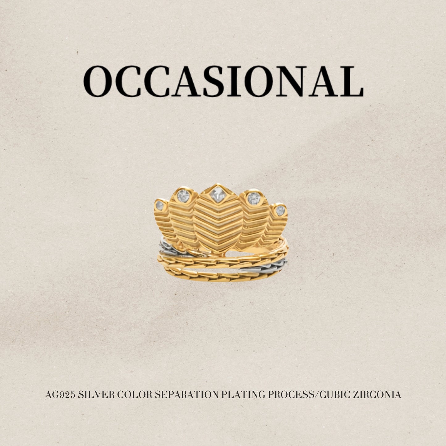 Strong Two Tone Ring S925 Silver - Tribal