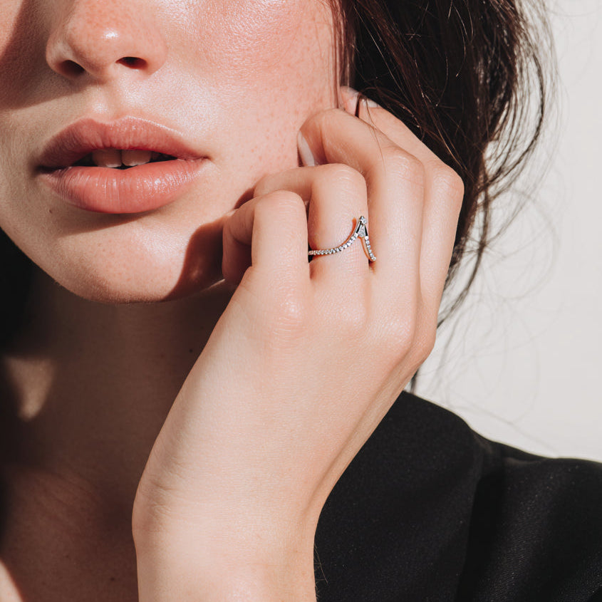 Simple Triangle Thin Ring S925 Silver Rhodium Plated – Anchor