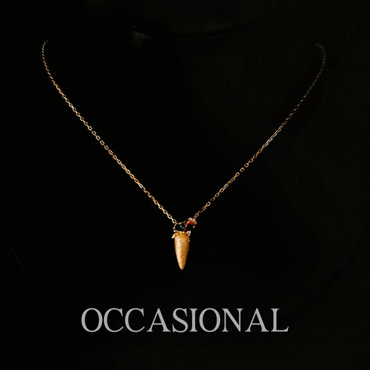 Carrot Pendant Necklace S925 Silver Gold Plated