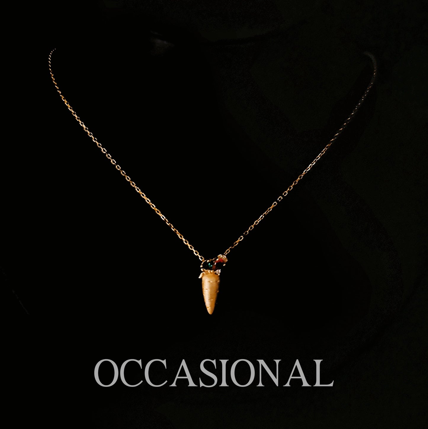 Carrot Pendant Necklace S925 Silver Gold Plated