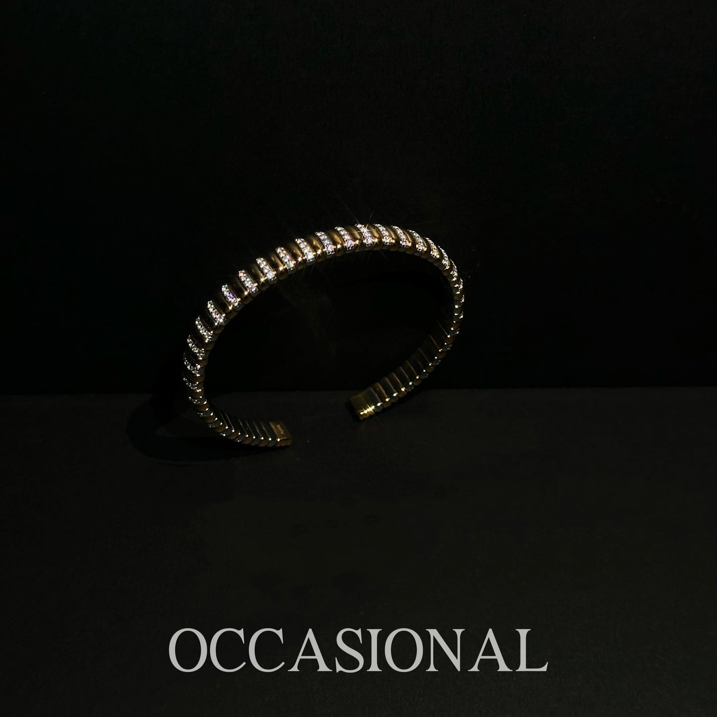 Gold and Silver Symphony Cuff Open Bangle S925 Silver