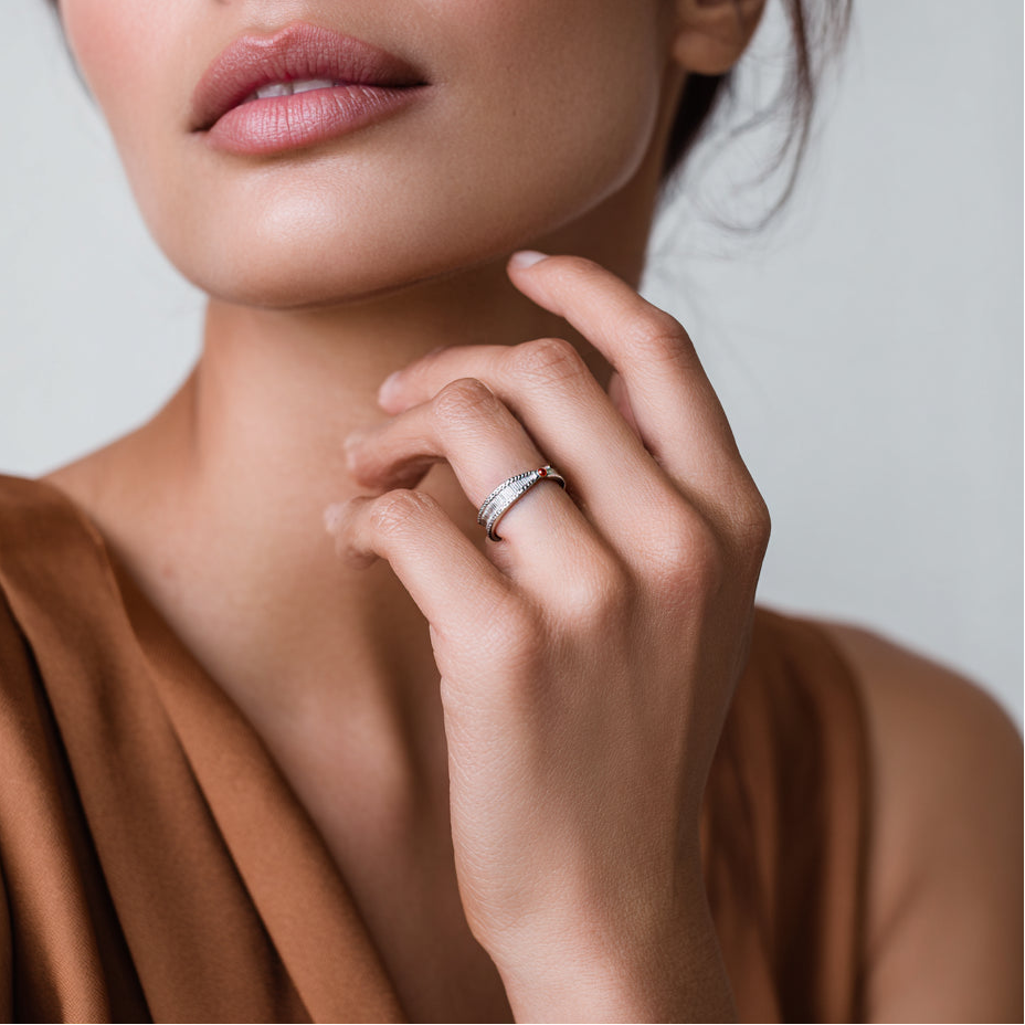 Double-sided curved ring S925 silver – Twins