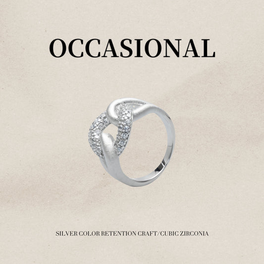 Rope Lock Ring S925 Silver Rhodium Plated