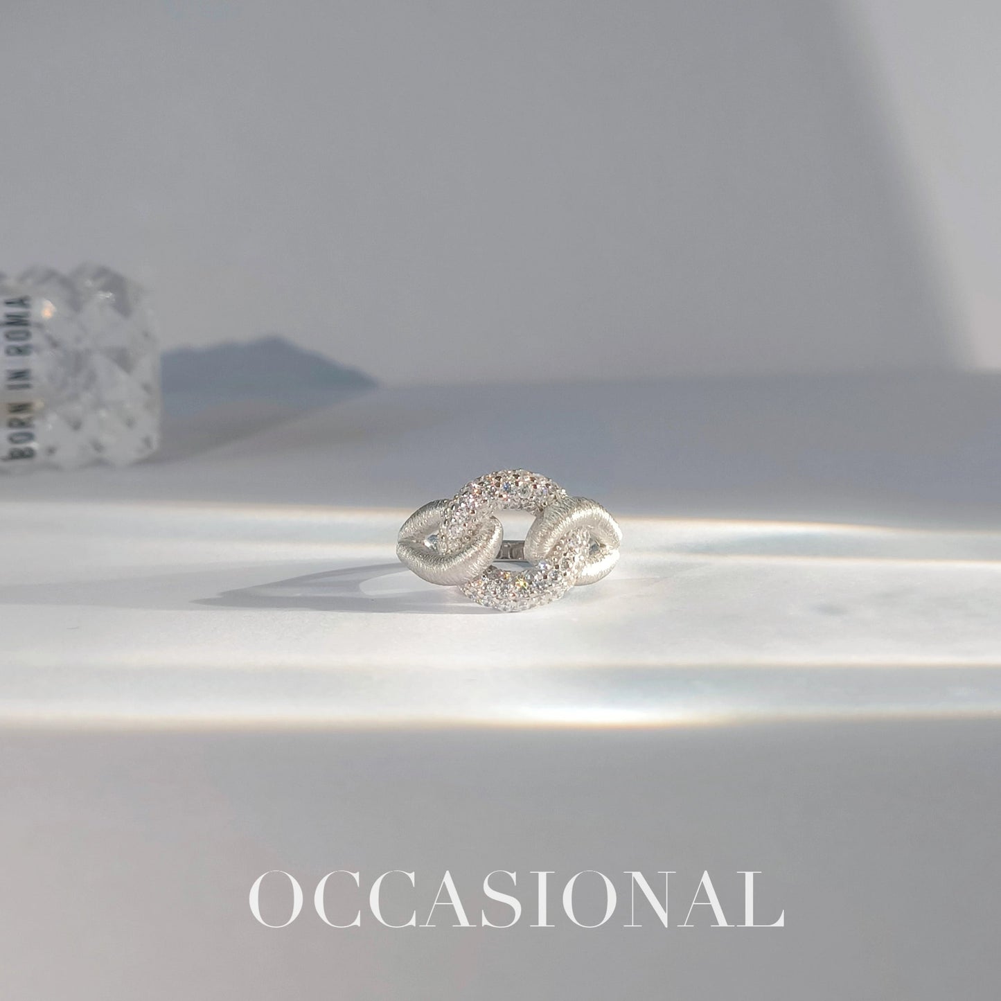 Rope Lock Ring S925 Silver Rhodium Plated