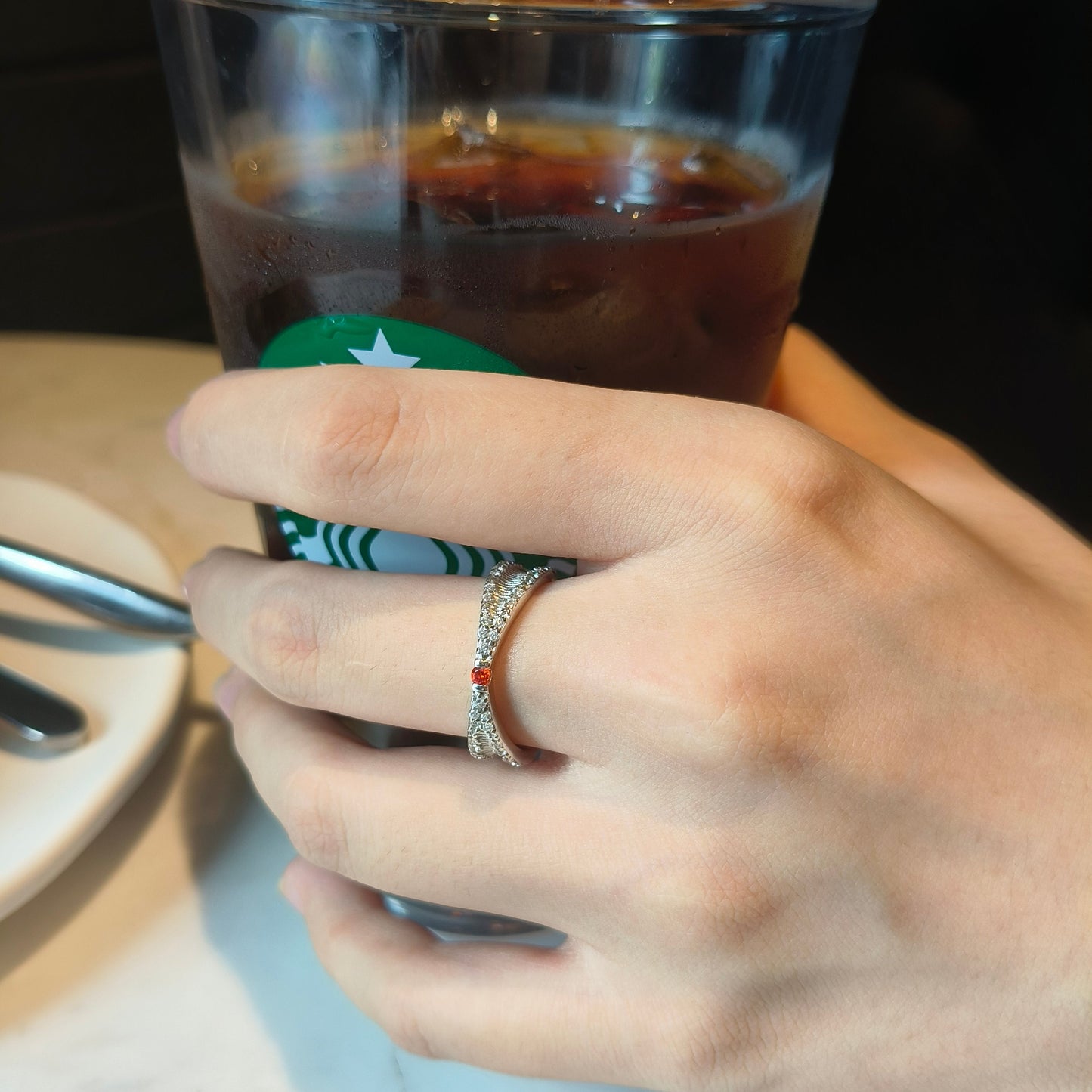 Double-sided curved ring S925 silver – Twins